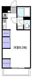 レジデンスハーベスト 1Kの間取図画像