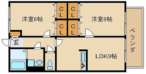 フェリーチェ尾上 206｜兵庫県加古川市尾上町養田2丁目(賃貸アパート2LDK・2階・48.54㎡)の写真 その2