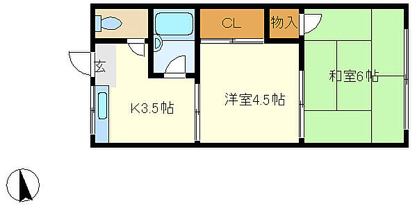 コーポセイゲツ西棟 205｜兵庫県神戸市垂水区東垂水1丁目(賃貸アパート2DK・2階・35.00㎡)の写真 その2