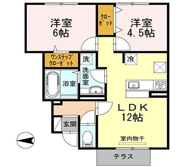 ルースコンフォール 102｜兵庫県姫路市四郷町坂元(賃貸アパート2LDK・1階・52.62㎡)の写真 その2