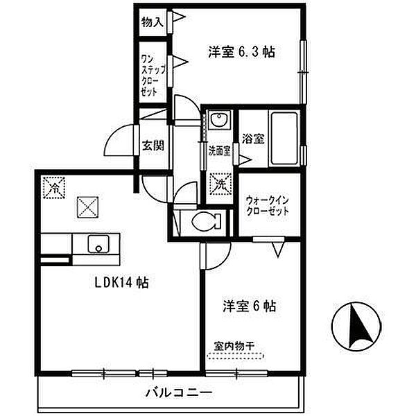 サニープレイス塩屋台 301｜兵庫県神戸市垂水区塩屋台3丁目(賃貸アパート2LDK・3階・61.46㎡)の写真 その2