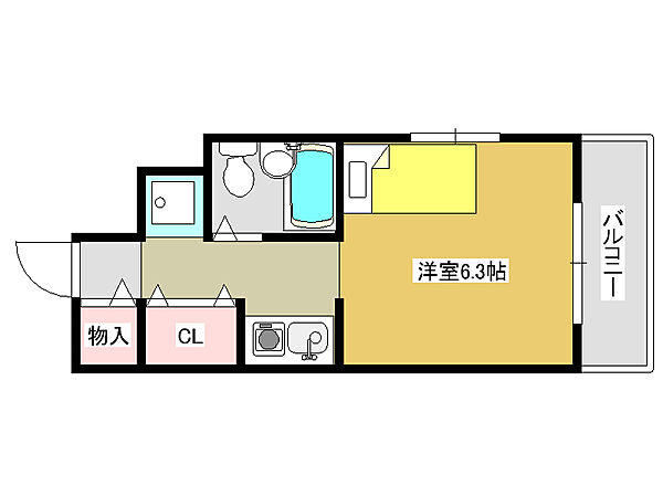 フレンズ王子公園 302｜兵庫県神戸市灘区中原通7丁目(賃貸マンション1R・3階・19.72㎡)の写真 その2