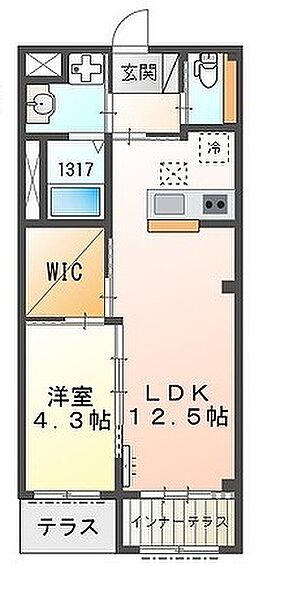 シギラ 105｜兵庫県加古川市加古川町稲屋(賃貸アパート1LDK・1階・45.35㎡)の写真 その2