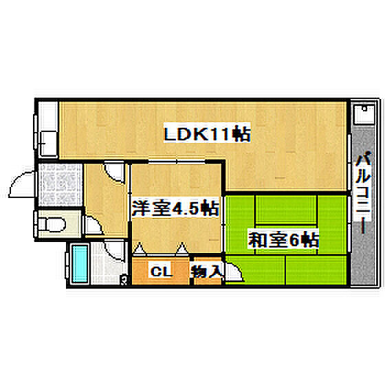 第一梅田ハイツ 203｜兵庫県明石市魚住町清水(賃貸マンション2LDK・2階・47.00㎡)の写真 その2