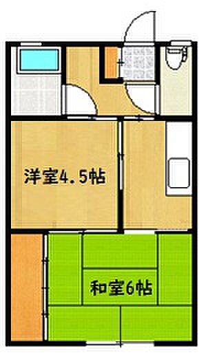 松和荘 5｜兵庫県加古川市尾上町養田(賃貸アパート2K・1階・35.00㎡)の写真 その2