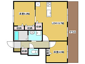 カンパーニュＤ棟 102 ｜ 兵庫県加古郡播磨町北本荘2丁目（賃貸アパート2LDK・1階・57.75㎡） その2