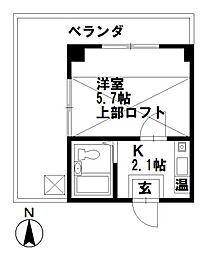 プルミィエ・シンワ 1Kの間取図画像