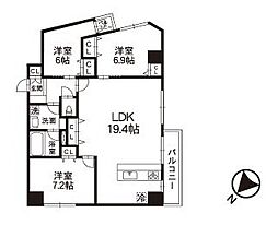 アイディールマキ8 3LDKの間取図画像