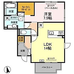 グランドソレイユ 1LDKの間取図画像