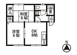 グリーンライフ240 2DKの間取図画像