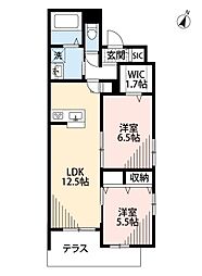MaisondeMORI 2LDKの間取図画像