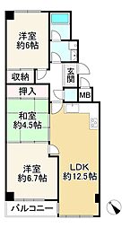 淡路コーポ2号棟 3LDKの間取り