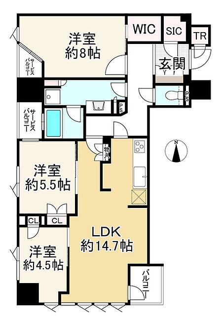 3LDK 間取り