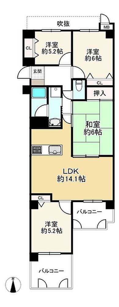 4LDK 間取り