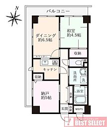 ビューパレー浦和中島 2SDKの間取図画像