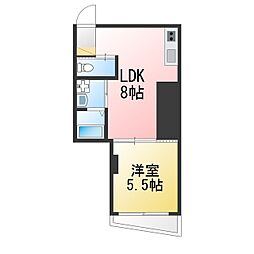 小林ビル 1LDKの間取図画像