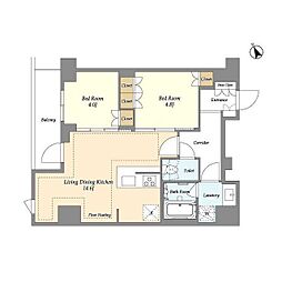 オアーゼ日暮里レジデンス 2LDKの間取図画像