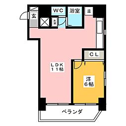 サントルヴィラージュ1 1LDKの間取図画像