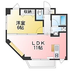 クエル田端 1LDKの間取図画像