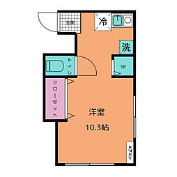 千駄木ハイム ワンルームの間取図画像