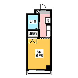 石井ハイツ ワンルームの間取図画像