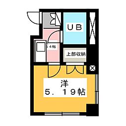 ハタハイム 1Kの間取図画像