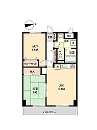 マンション白陽 2LDKの間取図画像
