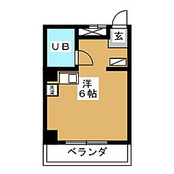 サン・クレスト峰岸ビル ワンルームの間取図画像