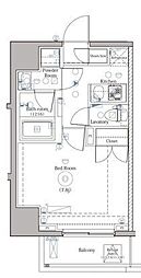 dips上野NORTH 1Kの間取図画像