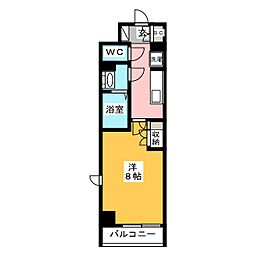 Due日暮里 1Kの間取図画像