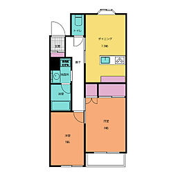 メディア西所沢 3階2DKの間取り
