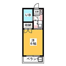 グリーンパーク所沢 1Kの間取図画像