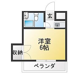 ルミネ山双 ワンルームの間取図画像