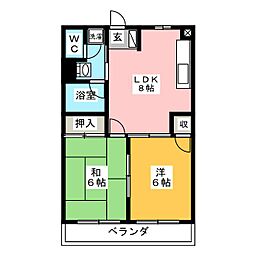 メゾンドロッシュ 2LDKの間取図画像
