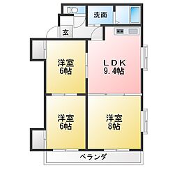 ニューエージマンション 3LDKの間取図画像