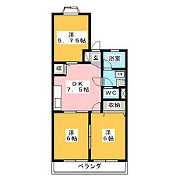 メゾン月見野 3DKの間取図画像
