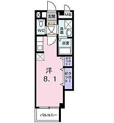 フレグランス2 ワンルームの間取図画像