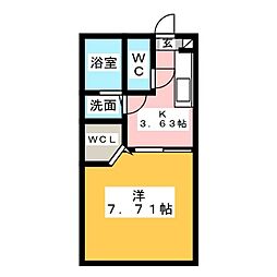 クレール 1Kの間取図画像
