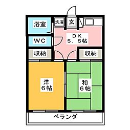 小井沼コーポ 2DKの間取図画像