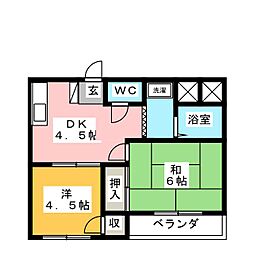 シティ秋桜 2DKの間取図画像