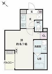 Jack unokiIV 1Kの間取図画像