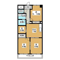 マルナカビレッジ弐番館 3SDKの間取図画像