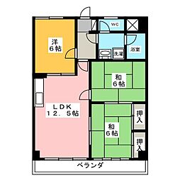 グレイスパレス 3階3LDKの間取り