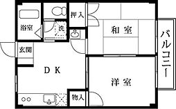 レジデンス北浦和 2DKの間取図画像