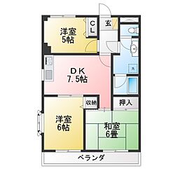 SCライムライト 3DKの間取図画像