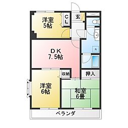 SCライムライト 3DKの間取図画像