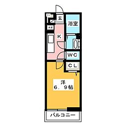 ソレイル.5 1Kの間取図画像