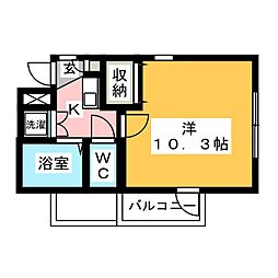 ステラ伸光 1Kの間取図画像