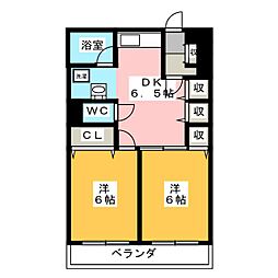 領家マンション 2DKの間取図画像