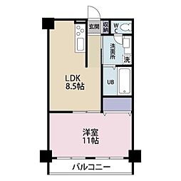 ラーバンライブレジデンス 1LDKの間取図画像